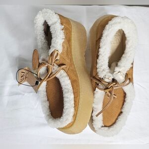 CLARKS® X ZARA LEATHER Shoes Sheepskin  Dark tan 3908/310 US 6 EU 36